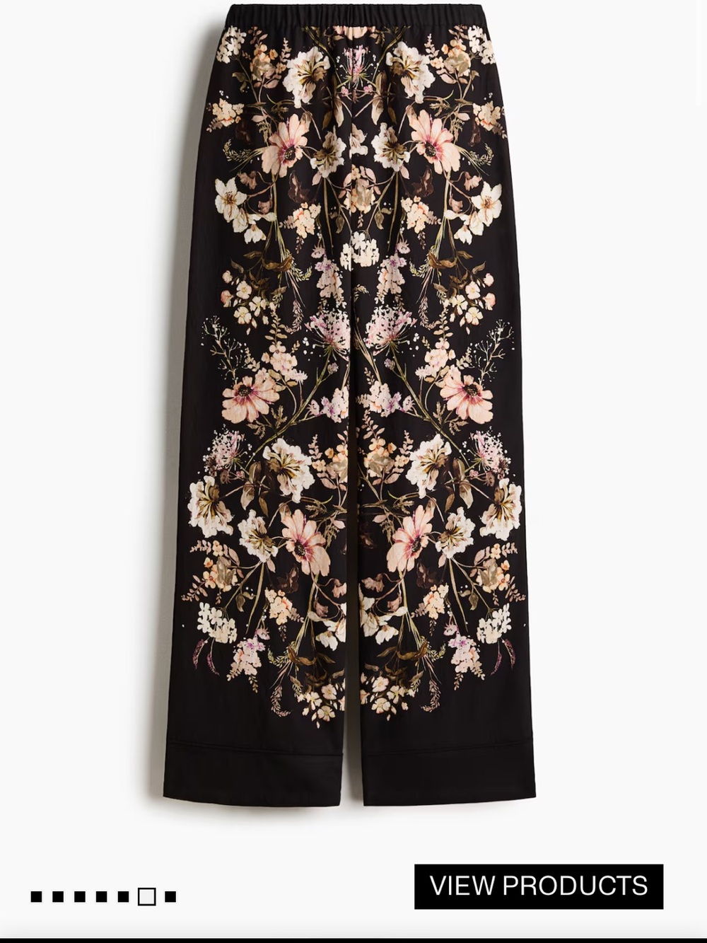 Floral Wide-Leg Pants - brand new